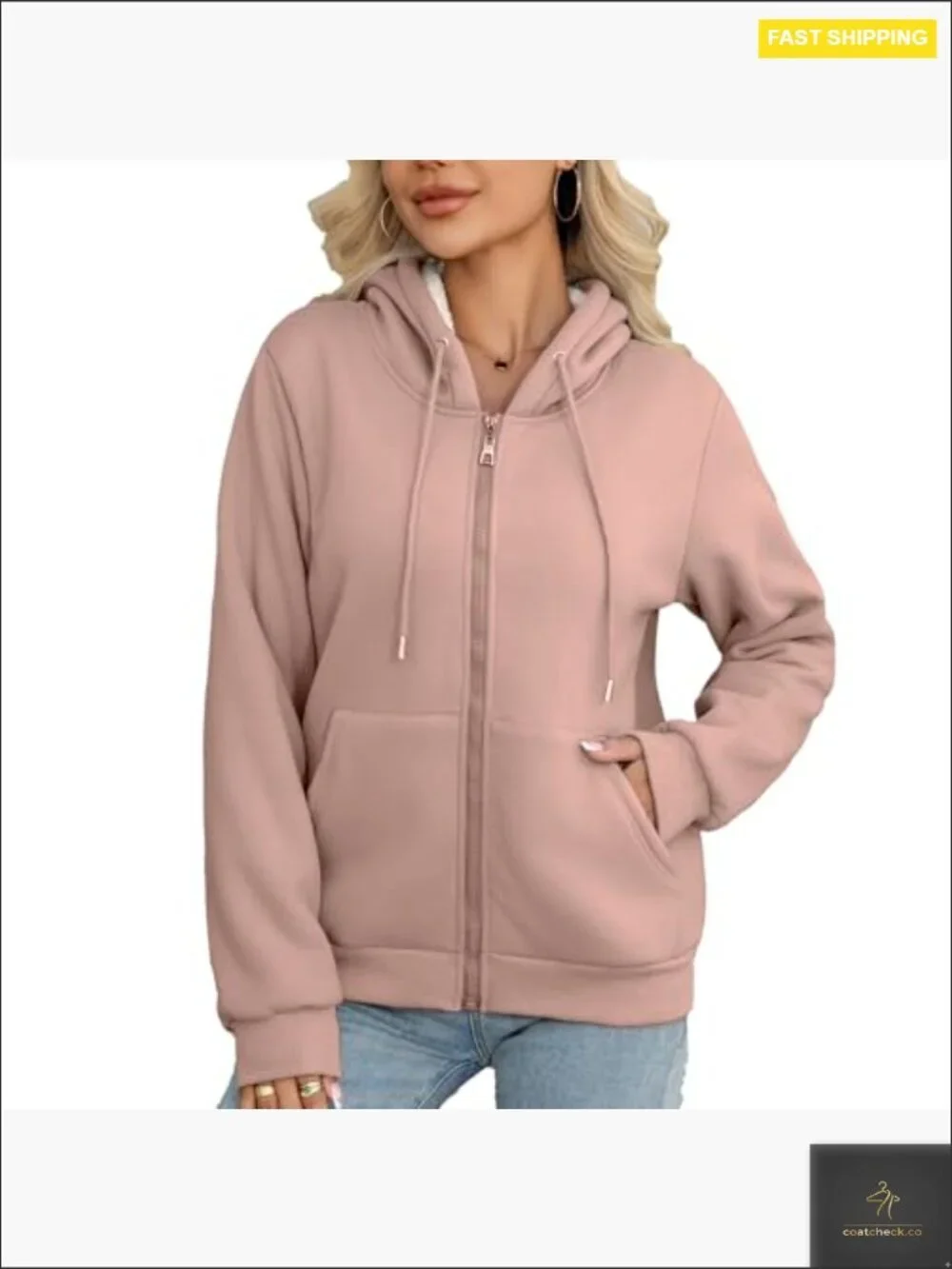 Full Zip Sherpa Lined Hoodie Ultra Warm Fleece Winter Jacket Cozy Thick